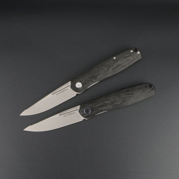 ARKONA light Front Flipper Folding Knife - M390 Blade, Carbon Fiber Handle